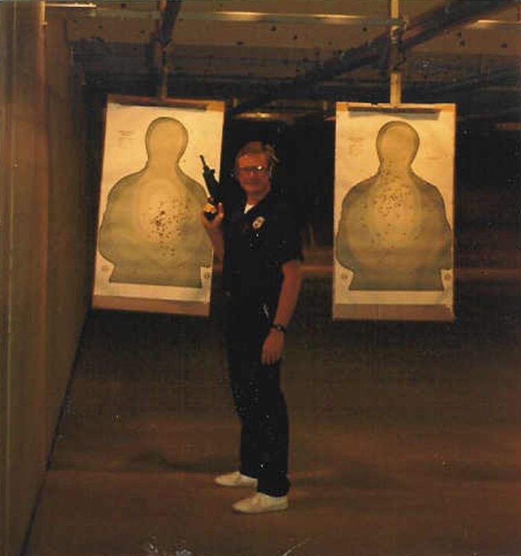 NIS (now NCIS) Special Agent Steve Lee on the range at FLETC.